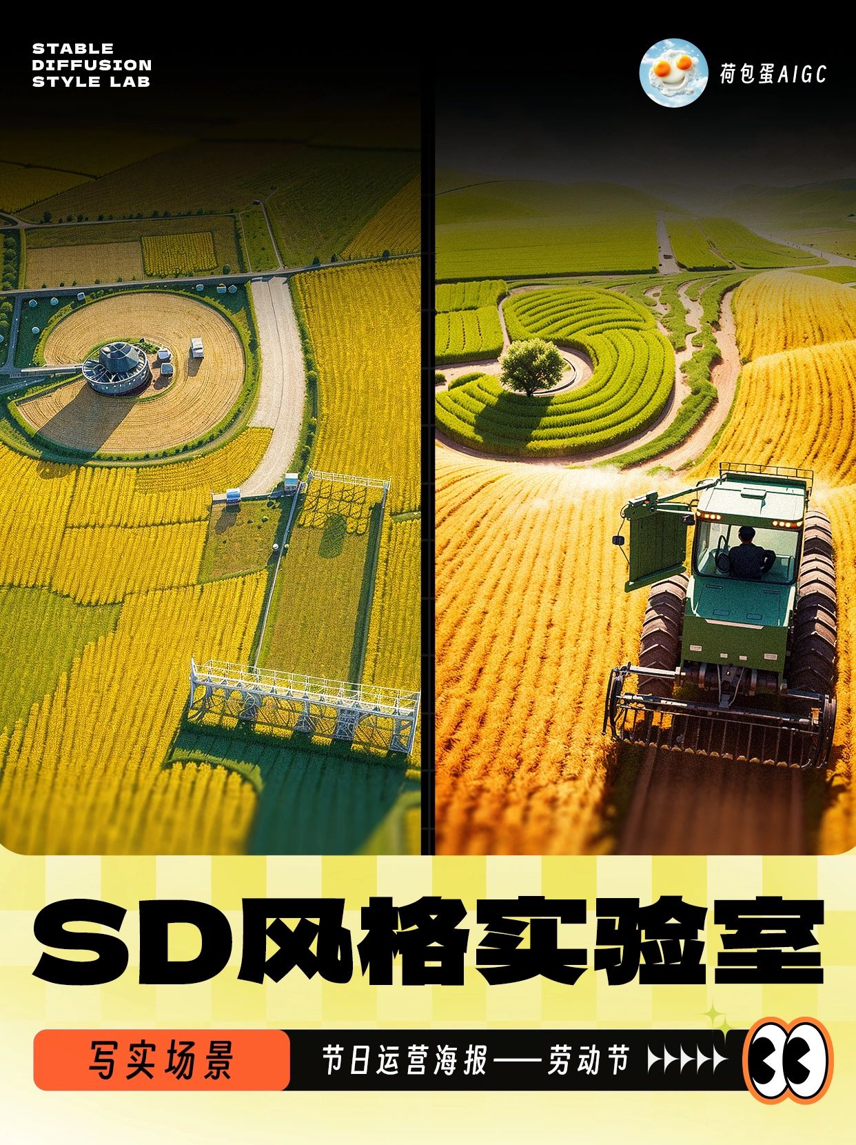 Stable Diffusion 教程！五一劳动节写实海报 5 步速成法！