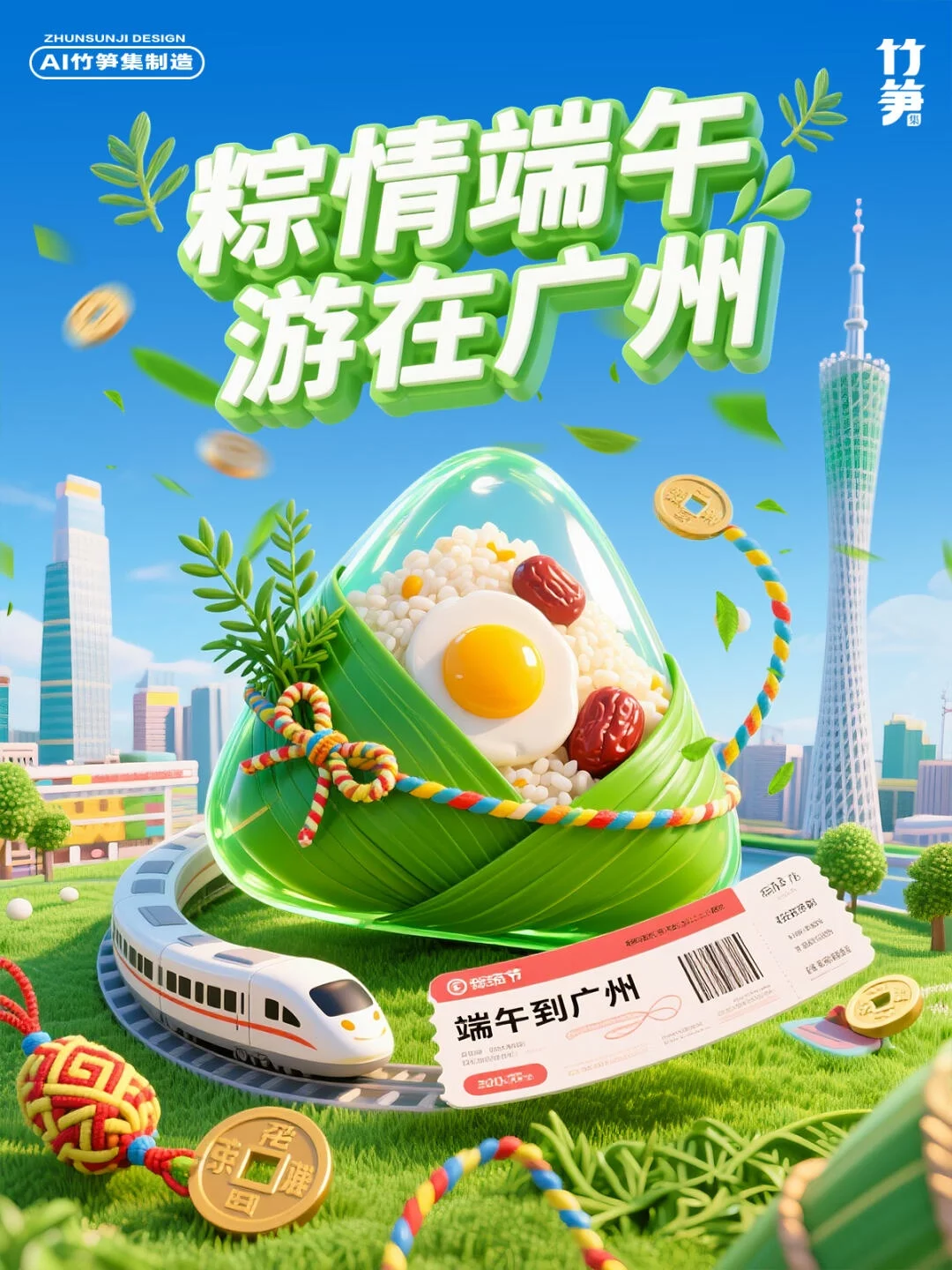AI自动生成9款城市端午旅游海报，附完整提示词！